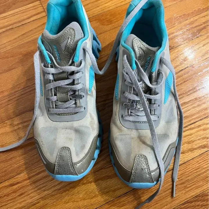 Aqua & Grey Reebok Running Shoes, Size 7.5, EUC photo 1