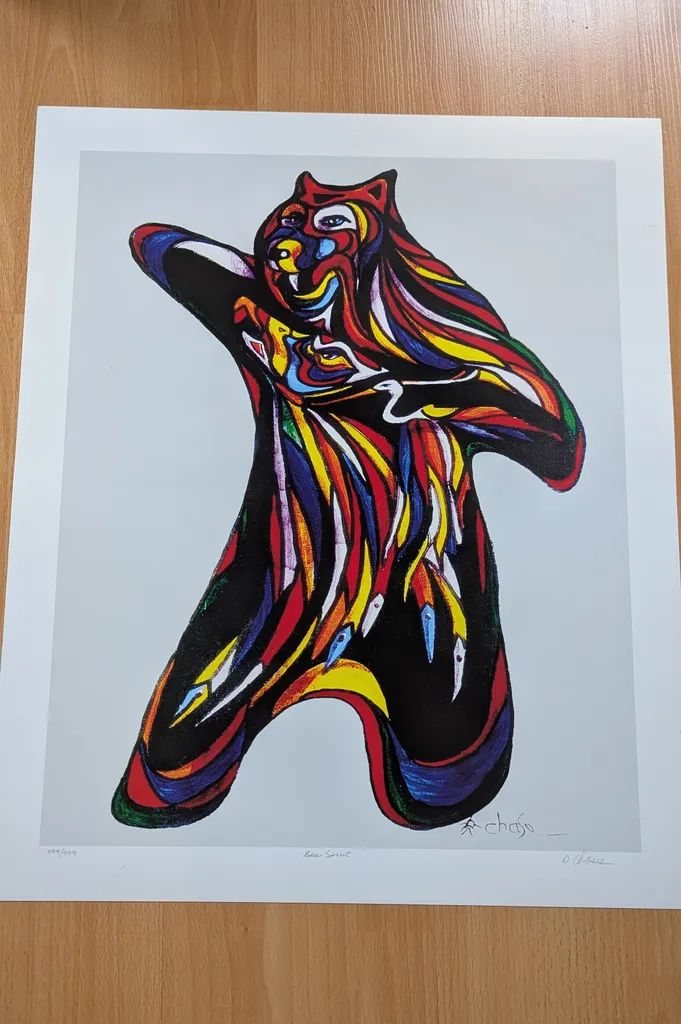 Brand New Colourful Print of Bear-Like Figure  photo 1
