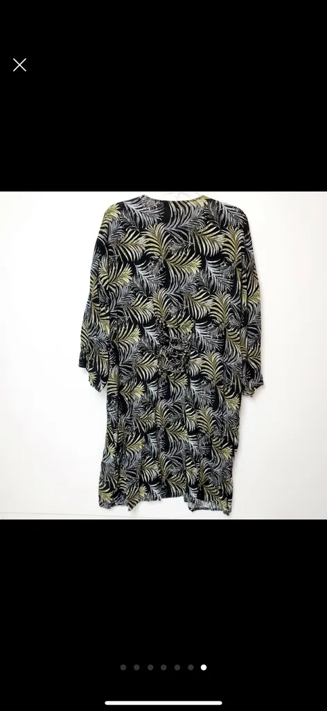 Forever 21 Palm Leaf Print Laced Up Back Duster Kimono photo 1