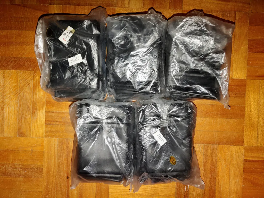 ~60 Faux Leather Drawstring Pouches 4 x 3" photo 1