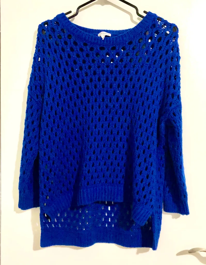 Club Monaco blue knit/net sweater  photo 1