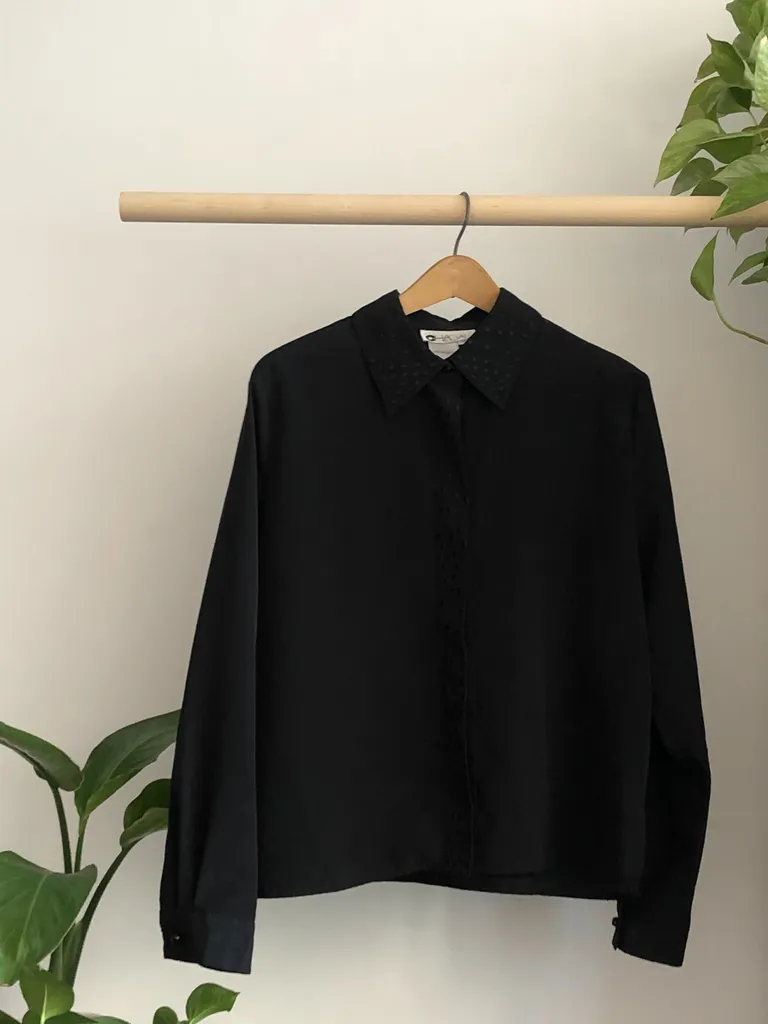 Embroidered Black Detail Button Up photo 1