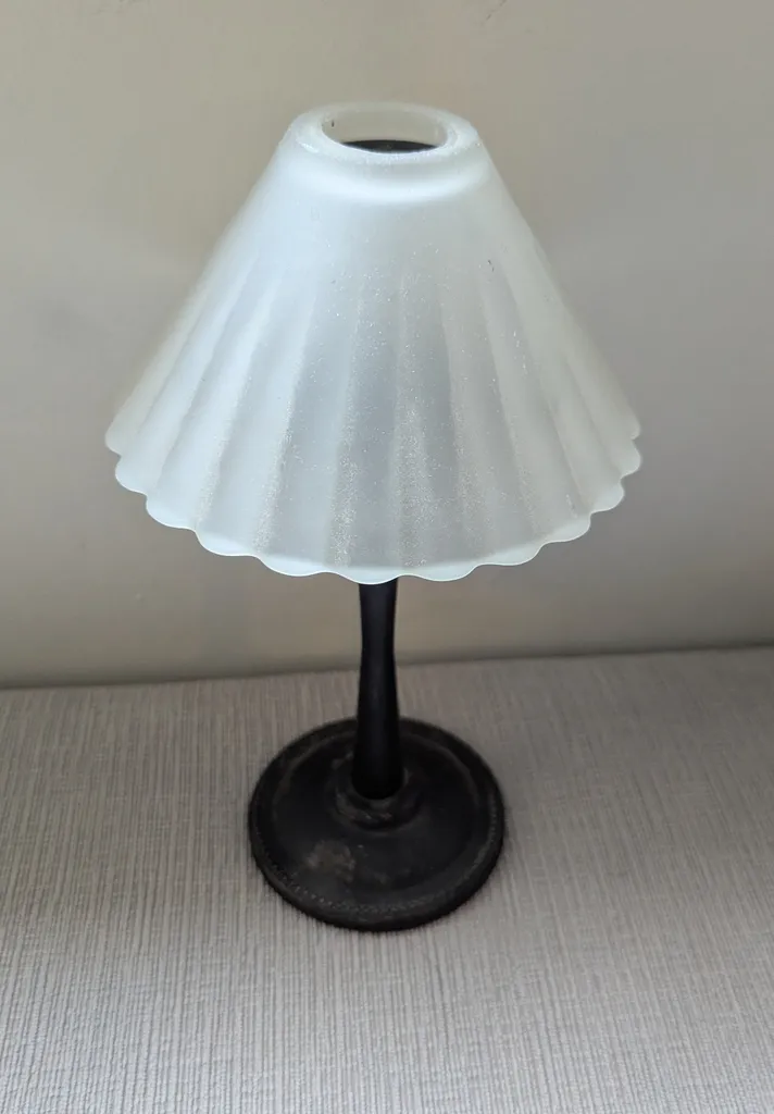 Small Accent Tealight Candle Lamp with Frosted Glass Shade photo 1
