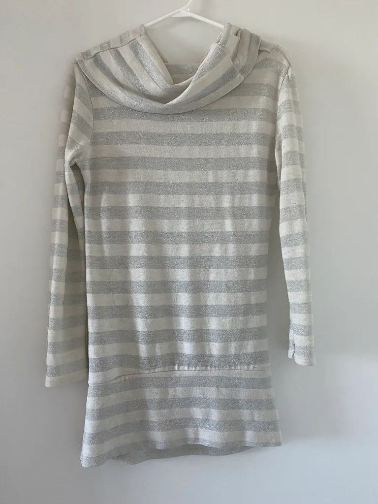 Striped Silver Sparkling Dress photo 1