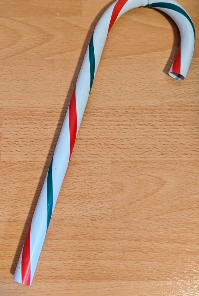 Candy Cane Decoration - Red, Green & White photo 1