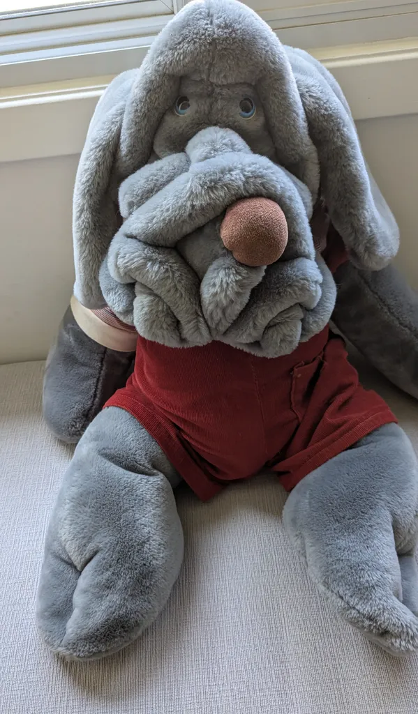 Wrinkles the Dog Vintage Plush Puppet Toy  photo 1