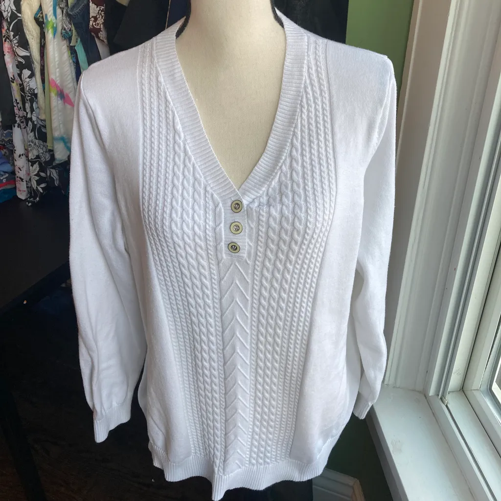 Woman's Cable knit White Sweater  photo 1