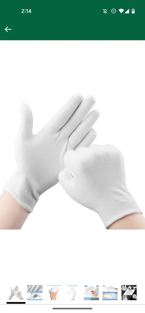 BN White cotton glove photo 1