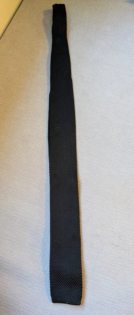 Men's Black Knit Tie (One Size) photo 1