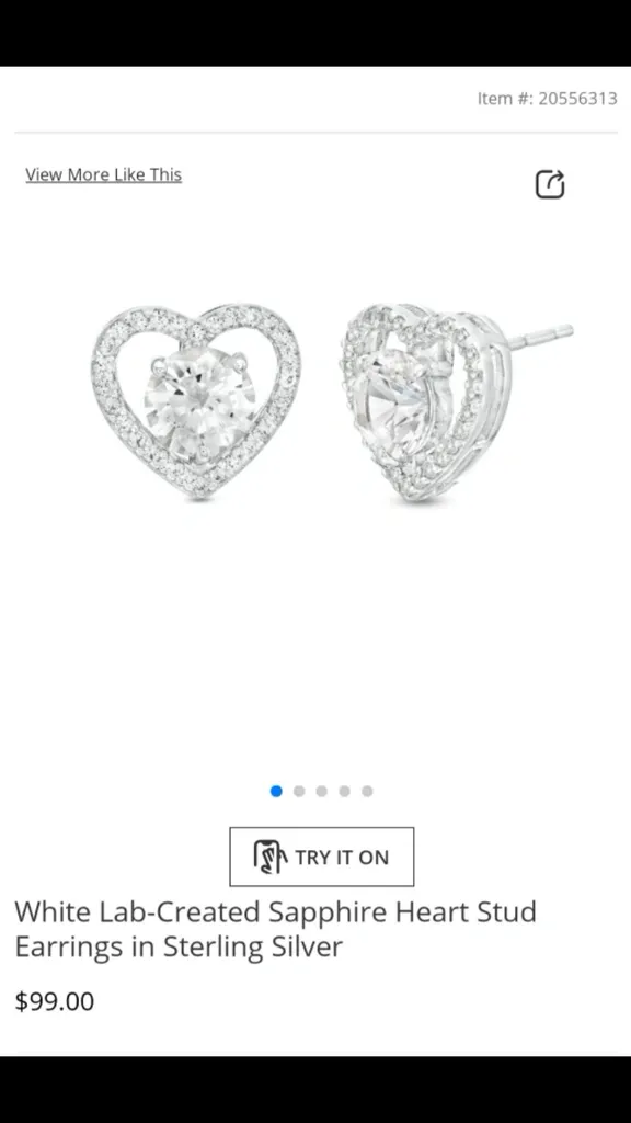 People’s Sapphire Heart Sterling Silver Earrings photo 1