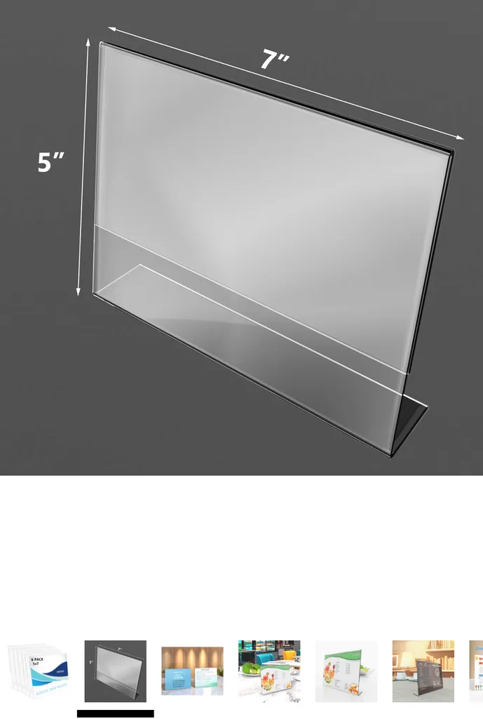 Clear acrylic picture/sign display photo 1