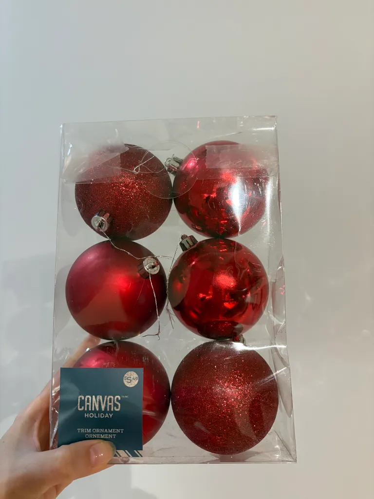 Blue and Red Christmas Tree Ornaments photo 1