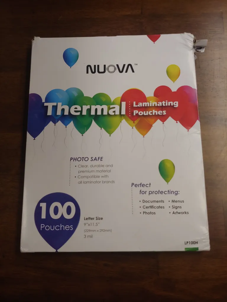 BNIB Thermal Laminating Sheets (100) photo 1