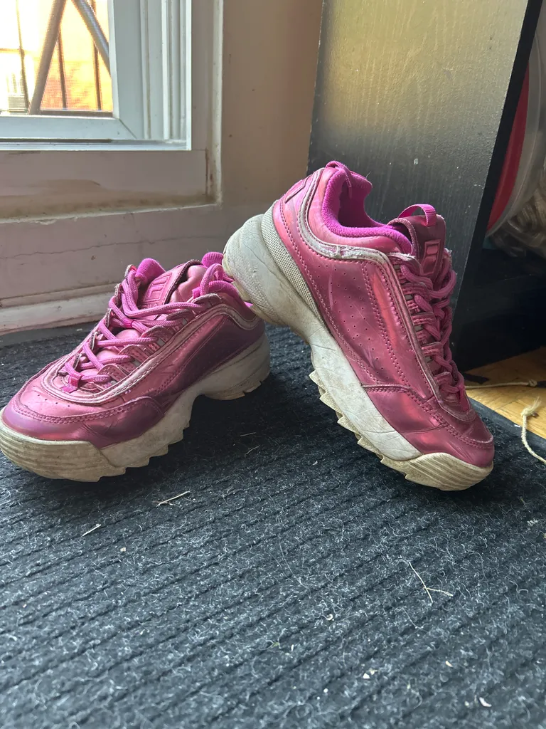 Metallic Pink Filas SIZE 4 photo 1