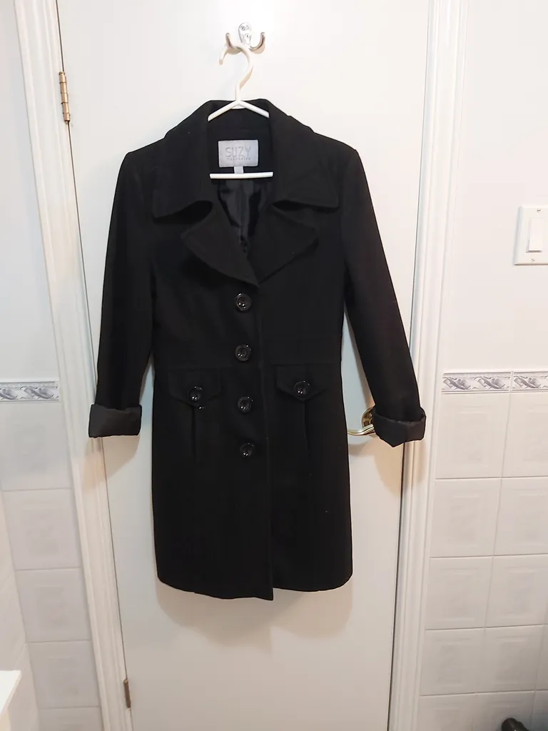 SUZY SHIER black trench coat photo 1