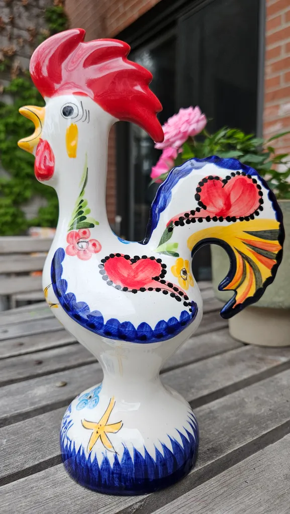 Hand-painted Portuguese Rooster Figurine photo 1