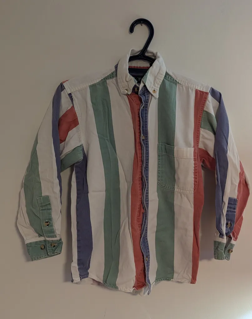 Box Office Striped Button Up Shirt - Boys Size 8/10 photo 1