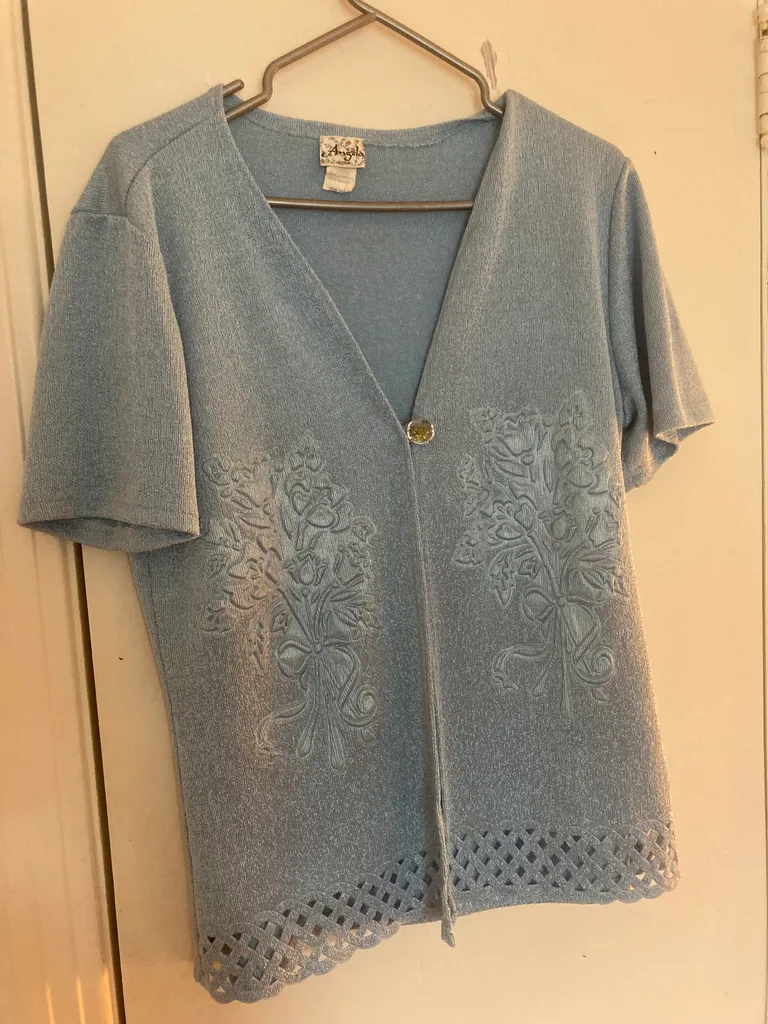 Sparkly Floral Grandma Cardigan XL photo 1