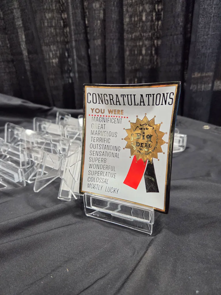 Glass sarcastic plate plus card stands  photo 1