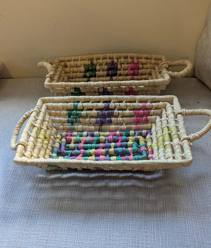 Woven Baskets with Handles (Set of 2) photo 1