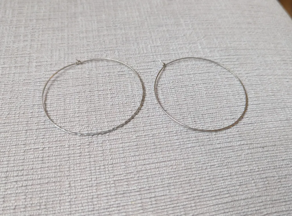 Brand New Silver Tone Hoop Earrings photo 1
