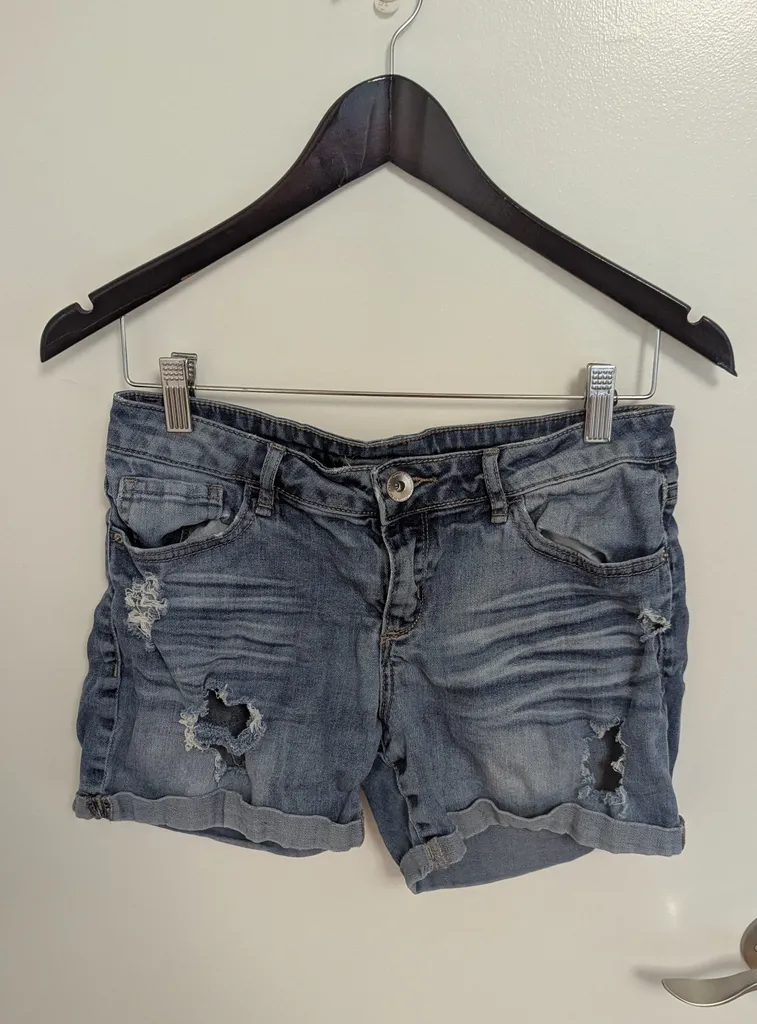 Distressed Denim Shorts - American Eagle Women's Size 6 photo 1