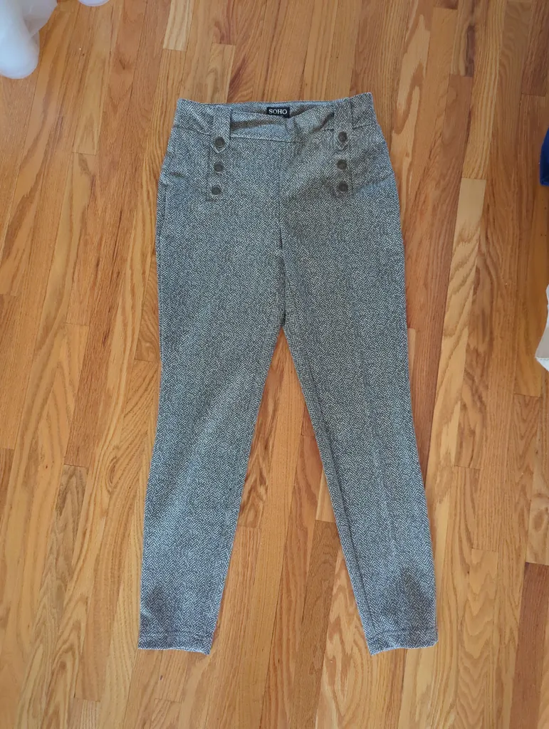 Vintage Womens Grey Herringbone Pants photo 1
