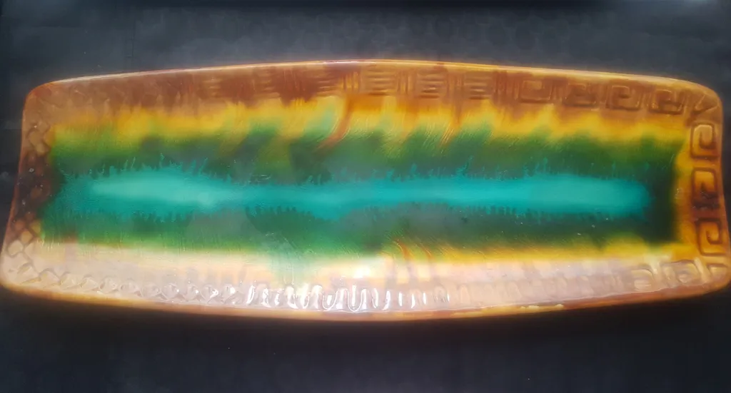 Oblong Colorful Decorative Dish photo 1