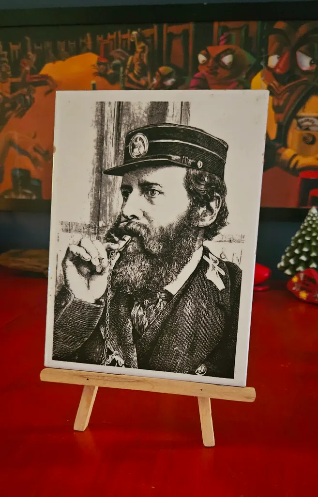 Vintage Tile Art - Man with Whistle photo 1