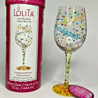 "Congratulations" Wine glass photo 1