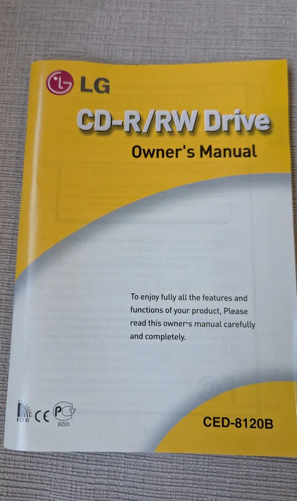 LG CED-8120B CD-R/RW Drive Owner's Manual photo 1
