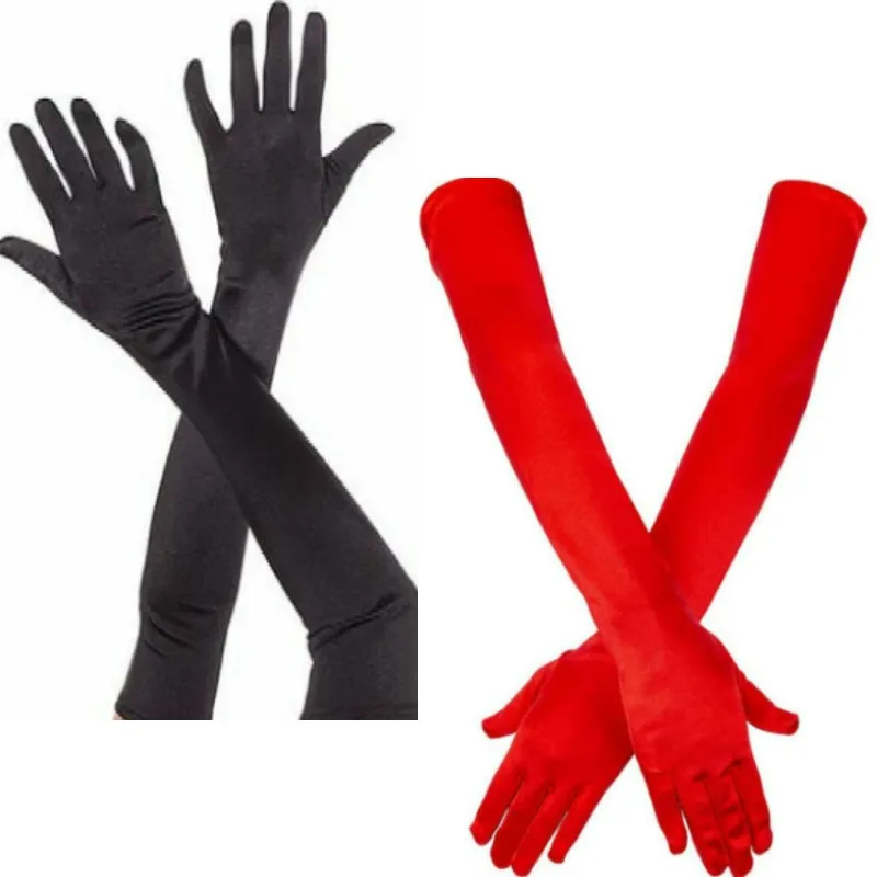 LONG RED/BLACK GLOVES photo 1