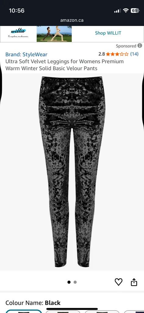 Black velvet leggings  photo 1