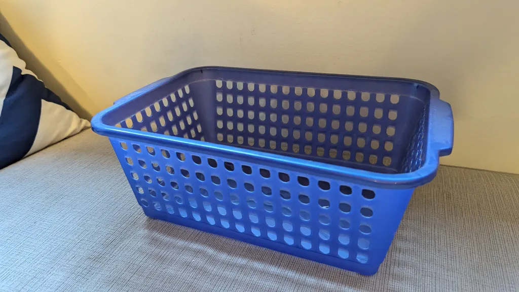 Blue Plastic Storage Basket  photo 1