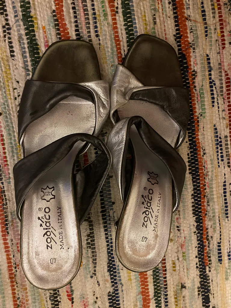 Genuine Leather Heel Sandals - Size 8.5 photo 1