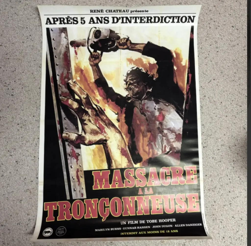 Texas chainsaw massacre big French horror cinema movie poster photo 1