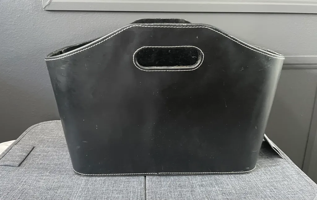 Faux Leather Storage Bin photo 1