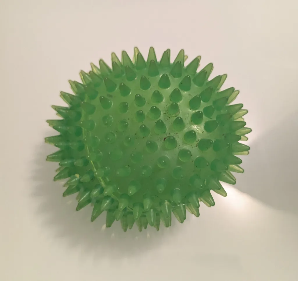 Green Spiky Rubber Dog Ball Toy  photo 1