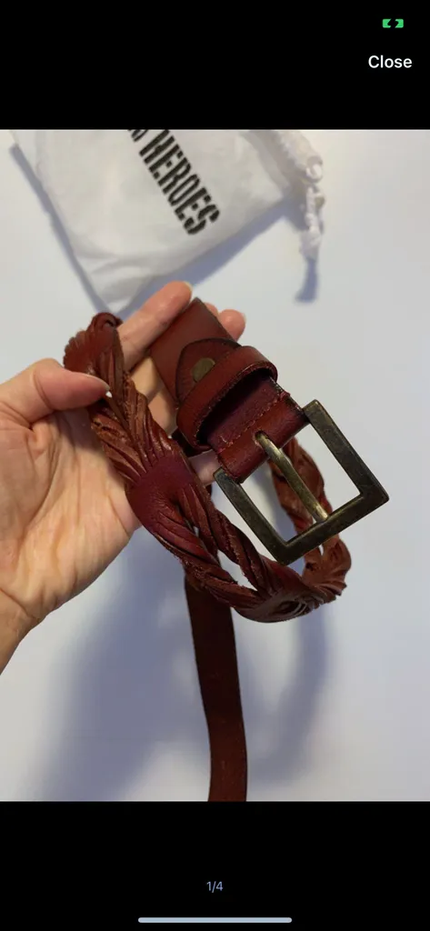 NEW Red Braided Leather Belt photo 1