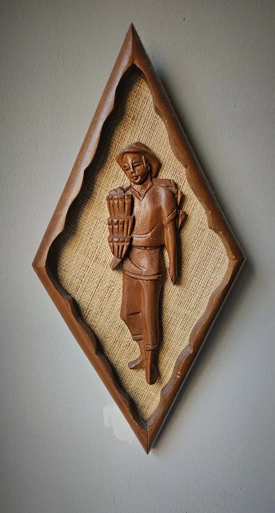 Vintage Wood Carving Wall Decor - Set of Two photo 1