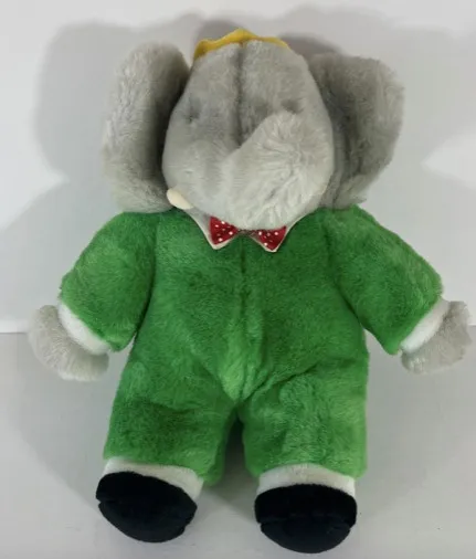 1988 Kinder GUND Babar the Elephant Plush Stuffie Toy Rattle photo 1