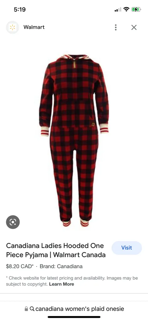 Canadiana Plaid hooded Onesie  photo 1