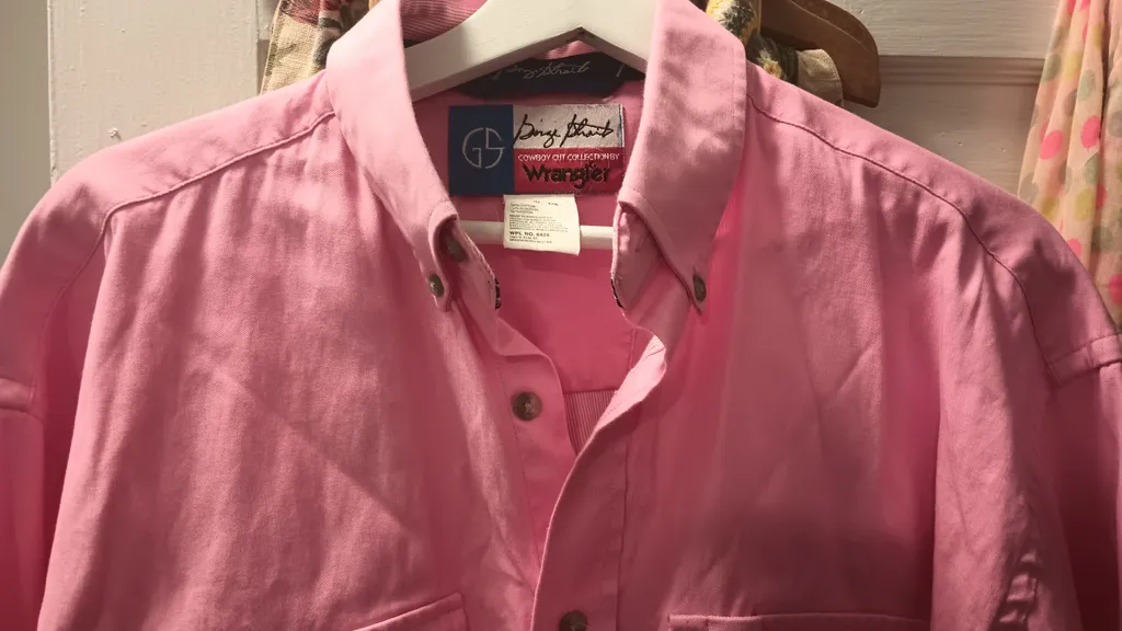 XL Wrangler Headstock pink New Cotton Men's Shirt photo 1