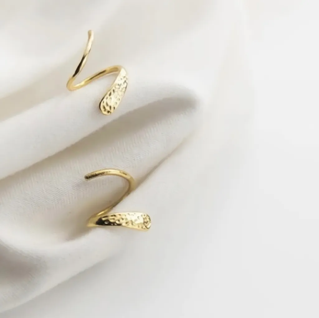 Gold Plated Minimalist S925 Cuff Earrings photo 1