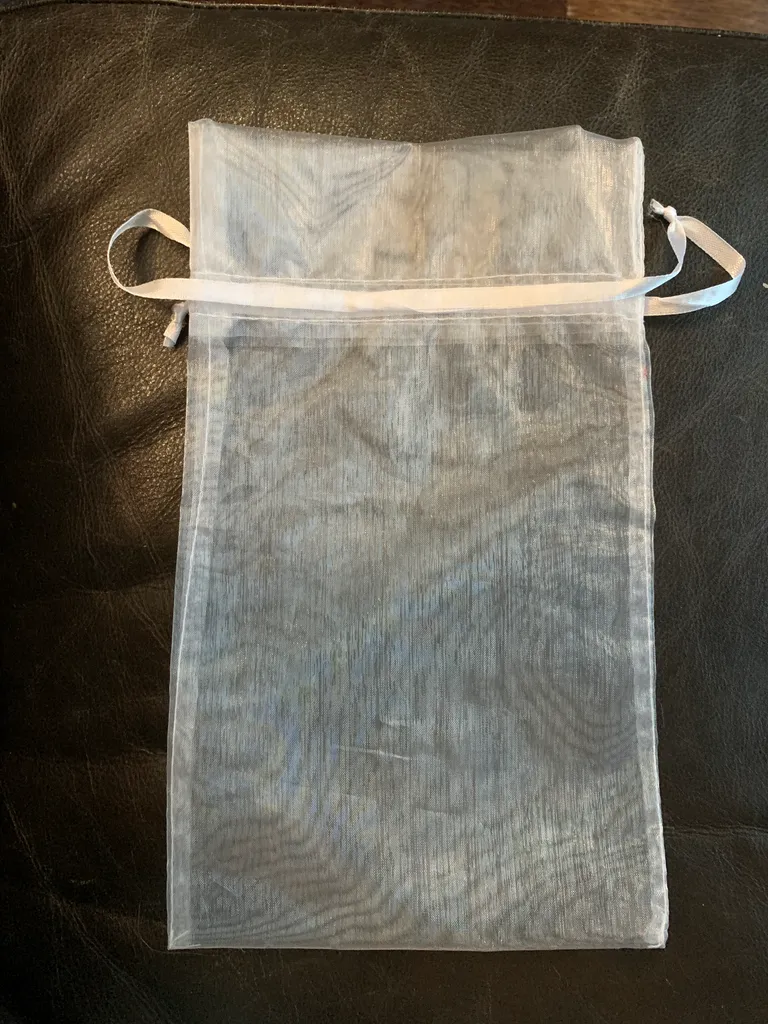 White Organza Drawstring Bag photo 1