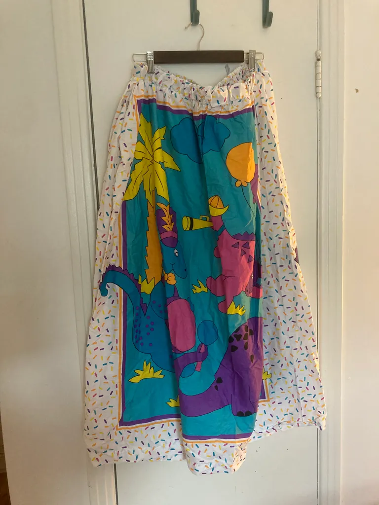 vintage 80s handmade dinosaur parade skirt 1X-2X photo 1