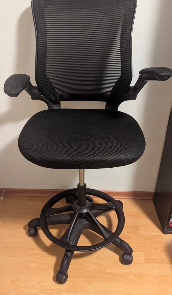 Black Mesh Ergonomic Drafting Office Chair photo 1