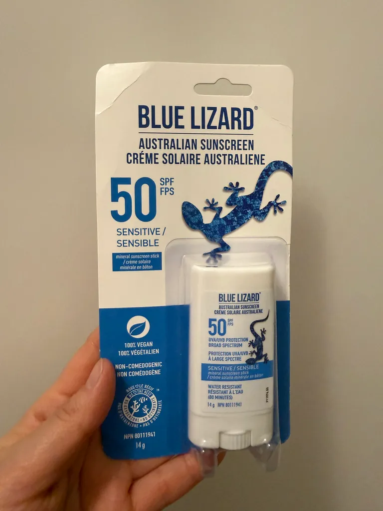 BNIP blue lizard 50 SPF mineral sunscreen stick  photo 1