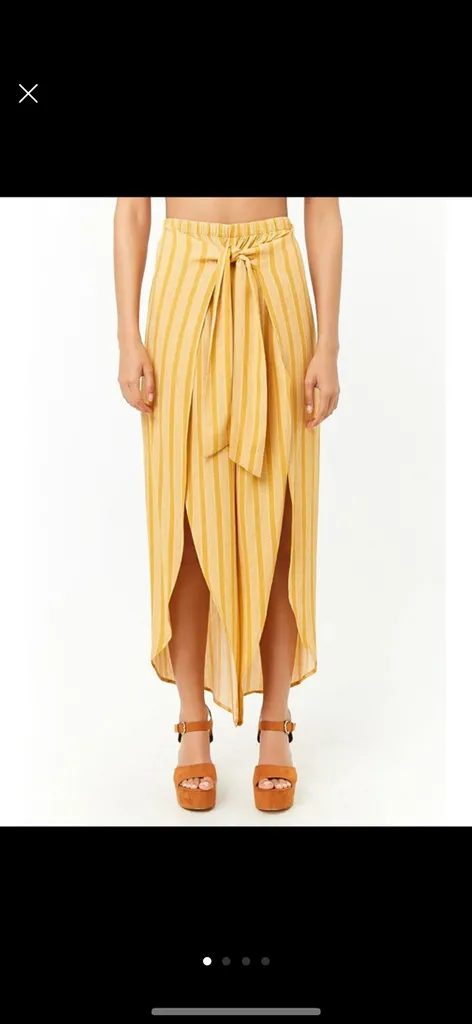 forever 21 yellow stripe wrap pants photo 1