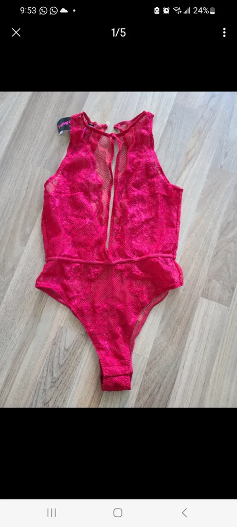BNWT La Senza Red Lingerie Bodysuit Size XS photo 1